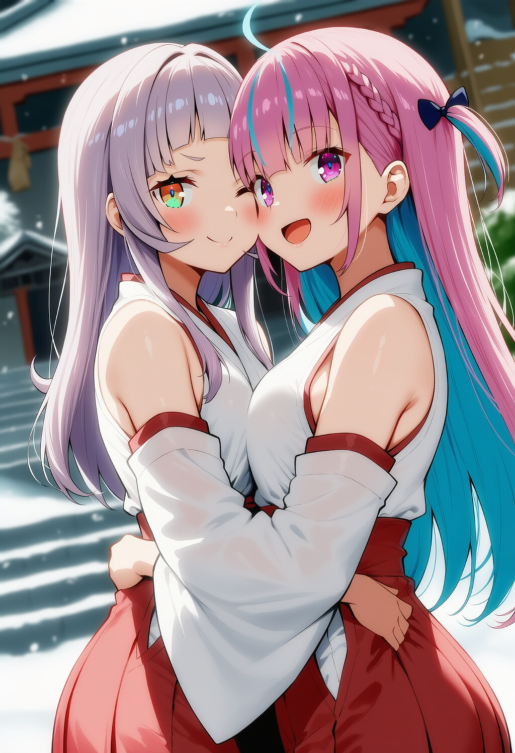 あくしおが巫女服着ていちゃいちゃする