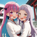 あくしおが巫女服着ていちゃいちゃする 5枚目