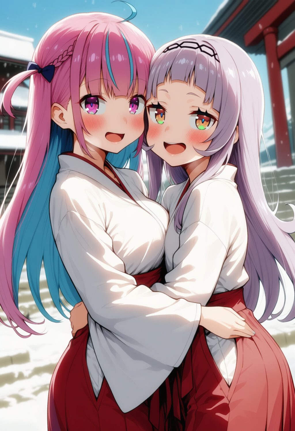 あくしおが巫女服着ていちゃいちゃする