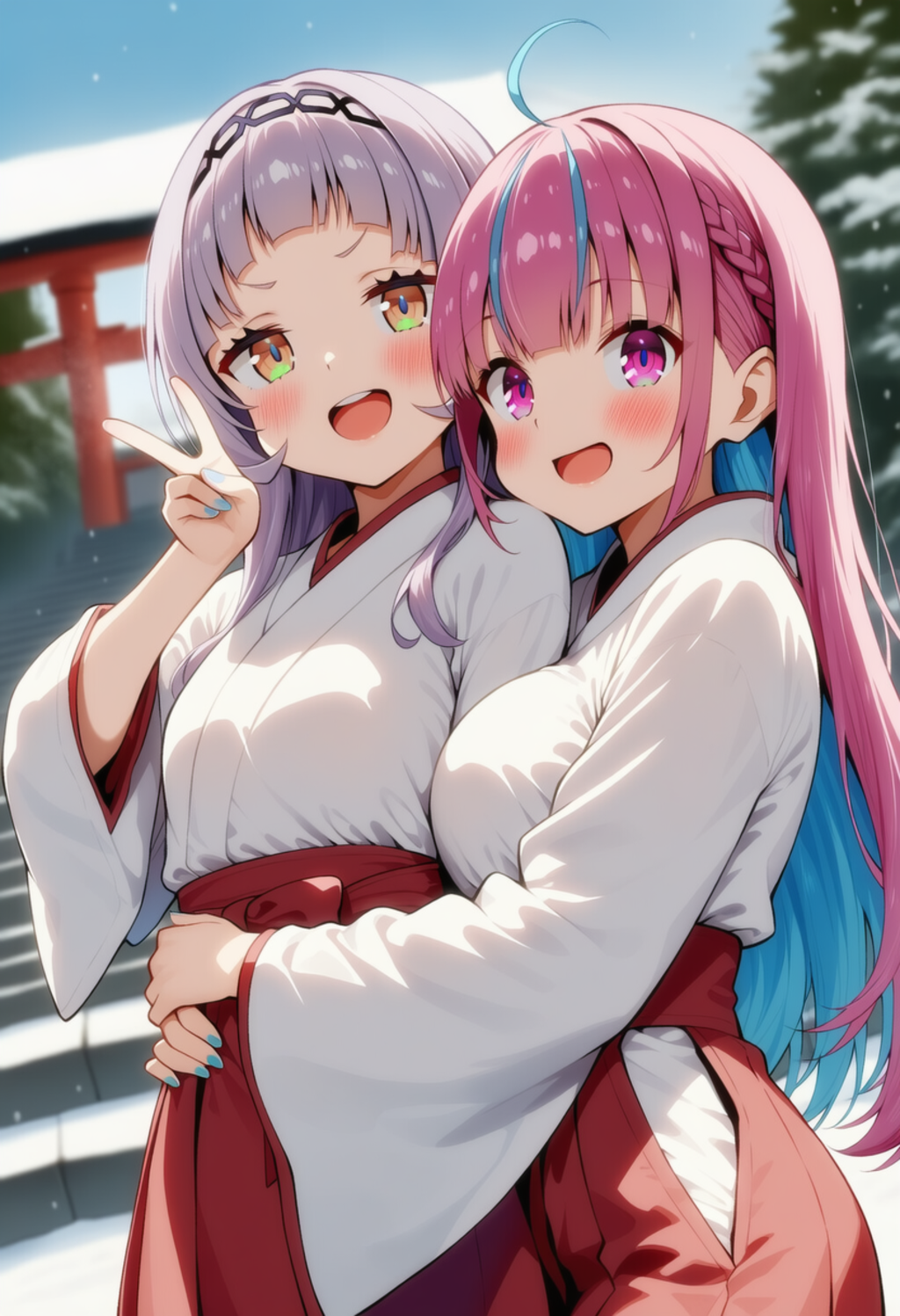 あくしおが巫女服着ていちゃいちゃする