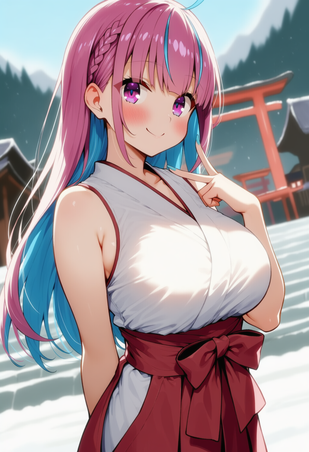 あくしおが巫女服着ていちゃいちゃする
