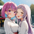 あくしおが巫女服着ていちゃいちゃする 3枚目