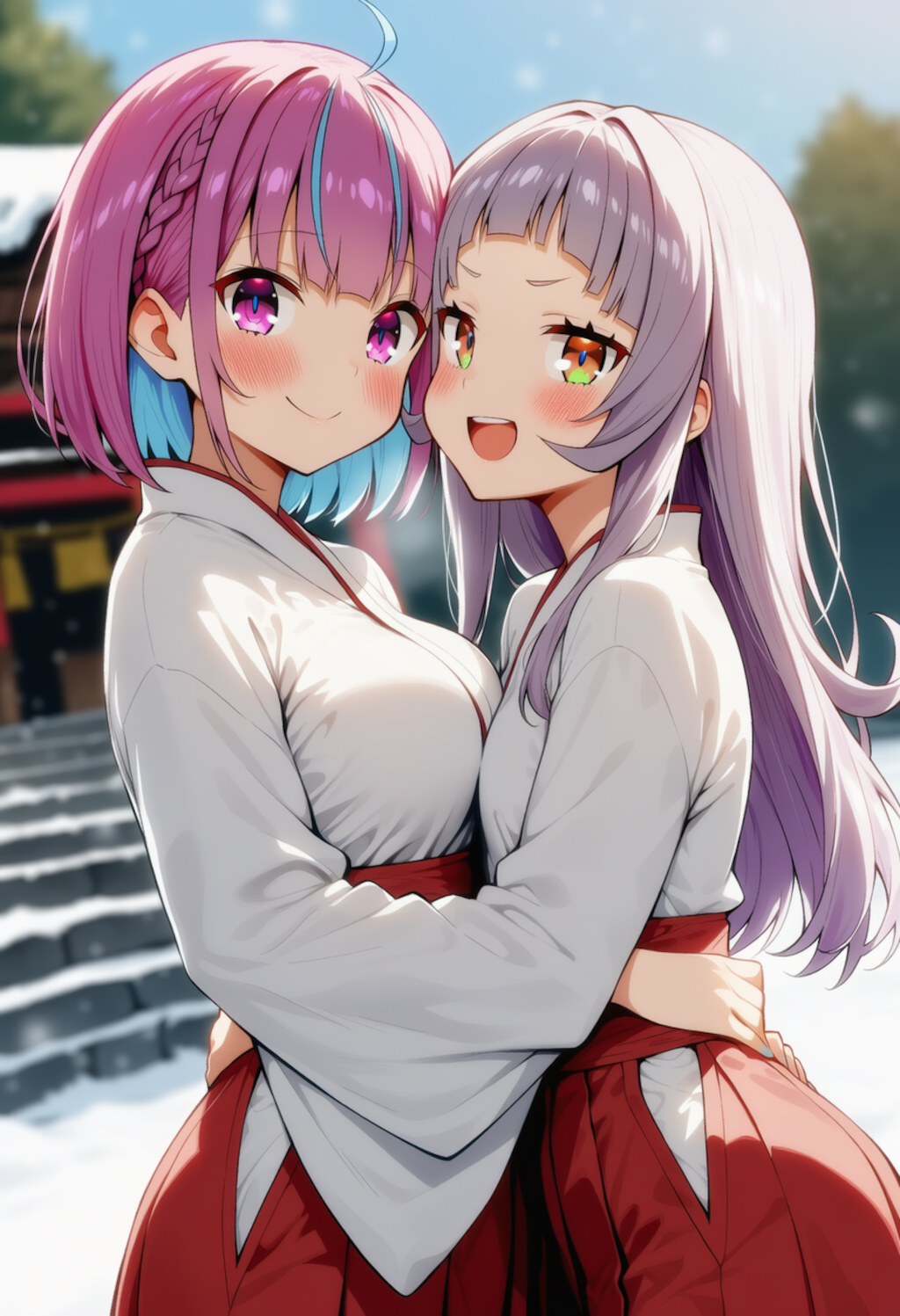 あくしおが巫女服着ていちゃいちゃする