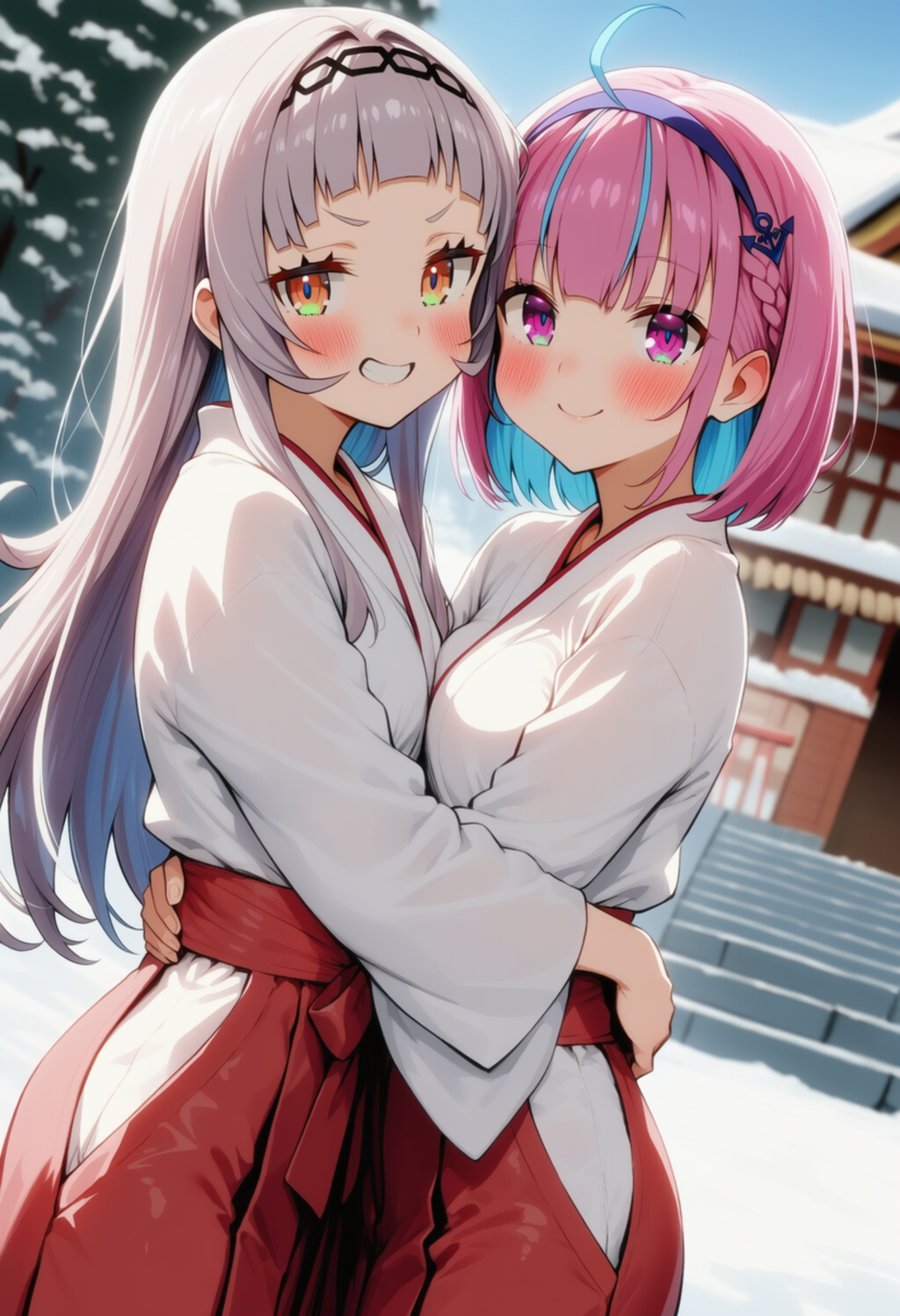 あくしおが巫女服着ていちゃいちゃする