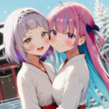 あくしおが巫女服着ていちゃいちゃする 2枚目