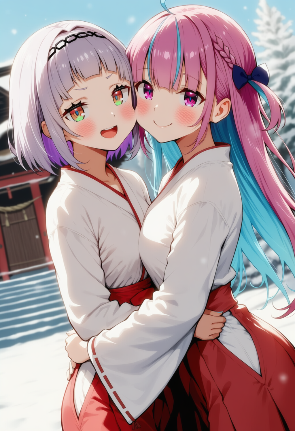 あくしおが巫女服着ていちゃいちゃする