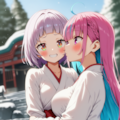 あくしおが巫女服着ていちゃいちゃする 9枚目