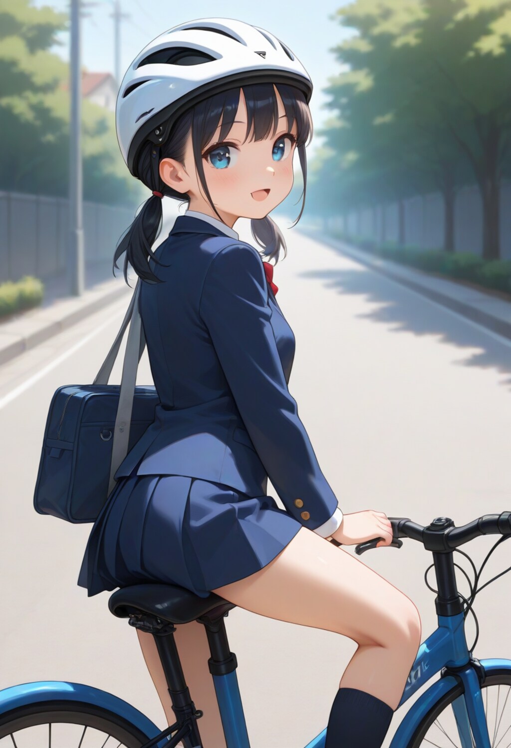 自転車通学の少女(3)