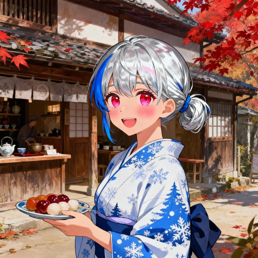 お団子屋さんで働く雪女さん