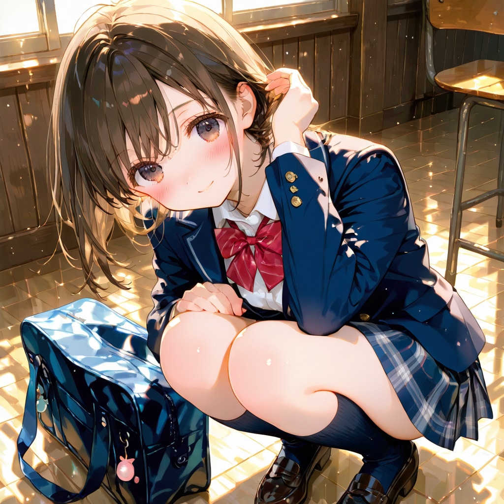 しゃがみ少女