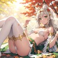 秋めく森のケモ耳お姫様 2枚目