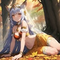 秋めく森のケモ耳お姫様 3枚目