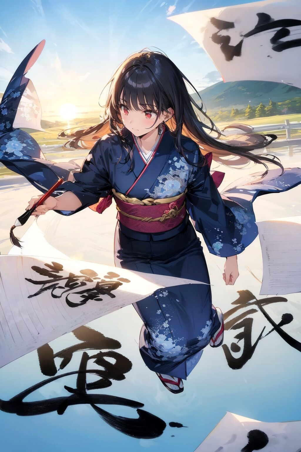 流し書道