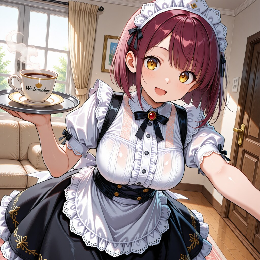 おはようございます（挨拶メイドの芽衣ちゃん）