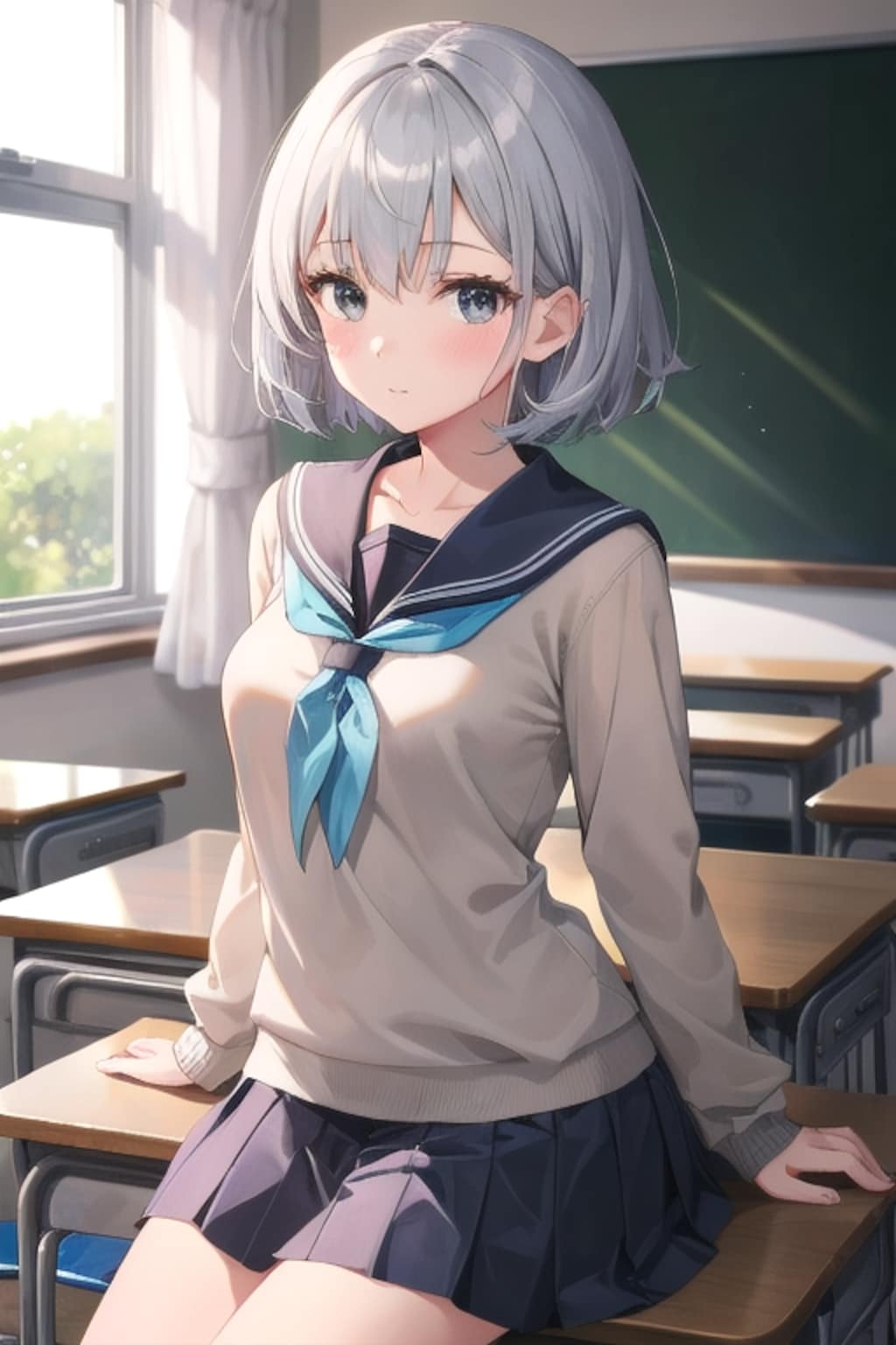 セーラー服+セーター