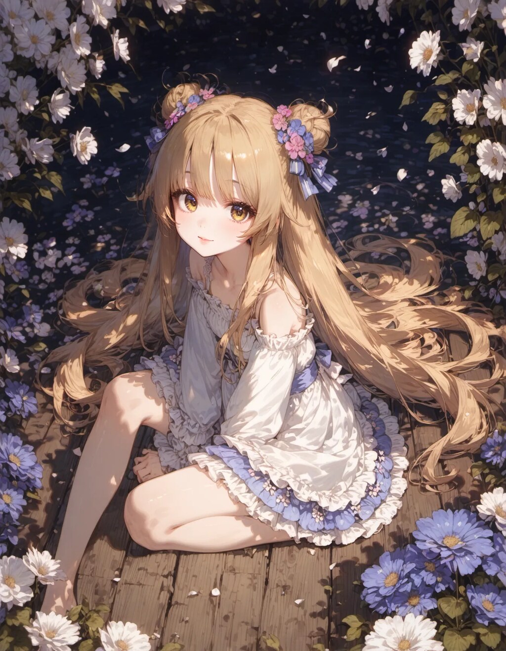 Blonde Fae in the Flower Circle