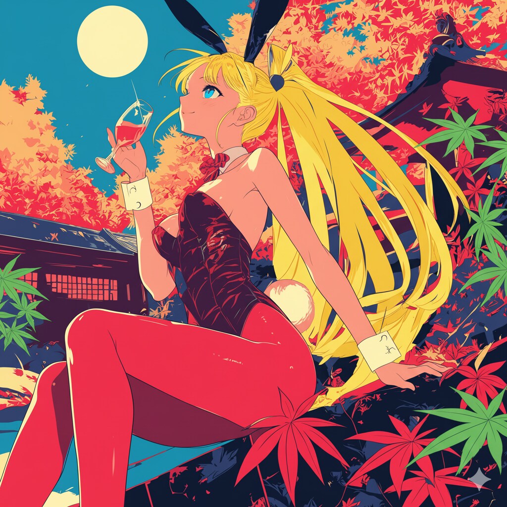 お月様とバニーガール