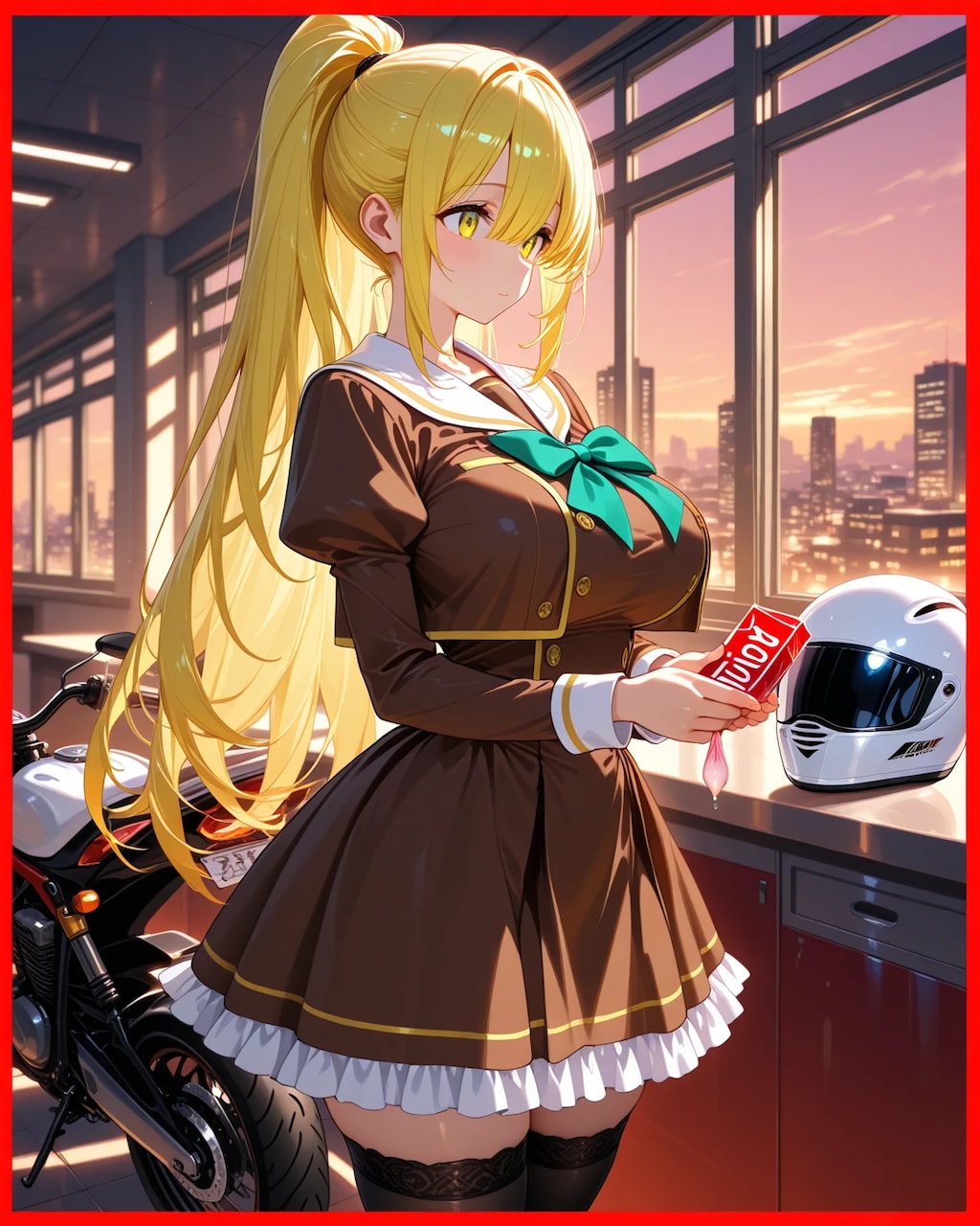 バイクで来ました