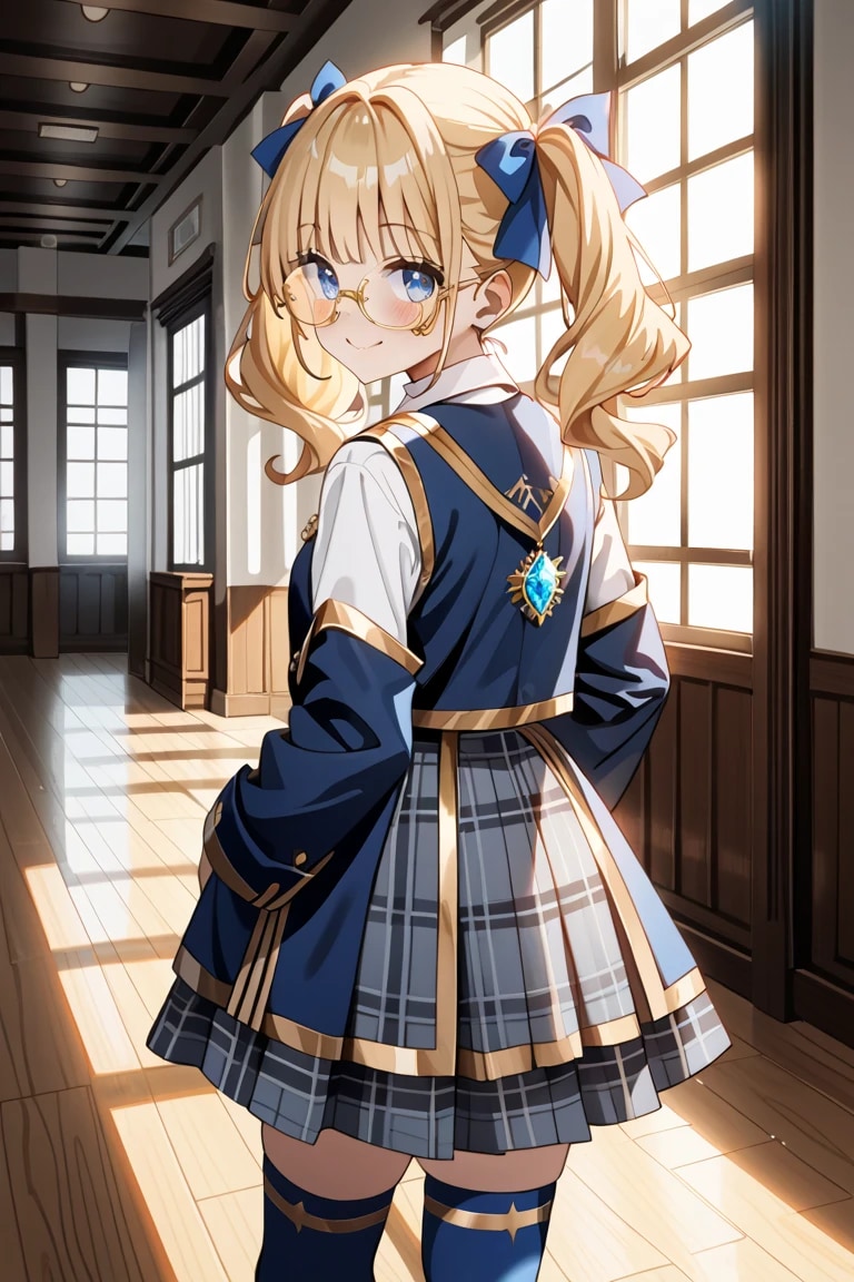 「ふふっ…莉奈のこと、じっくり見てくれる？♡」眼鏡制服莉奈の振り返りポーズ🌞 | の人気AIイラスト・グラビア