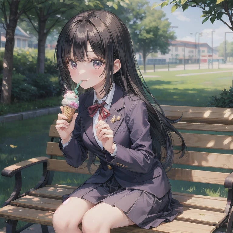 黒髪ロングでブレザーの少女７８ | の人気AIイラスト・グラビア