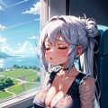 [9枚] 暑い電車で寝ている濡れ透け巨乳少女をガン見する夏【ロリ巨乳ガチャ】 5枚目