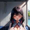 [9枚] 暑い電車で寝ている濡れ透け巨乳少女をガン見する夏【ロリ巨乳ガチャ】 2枚目
