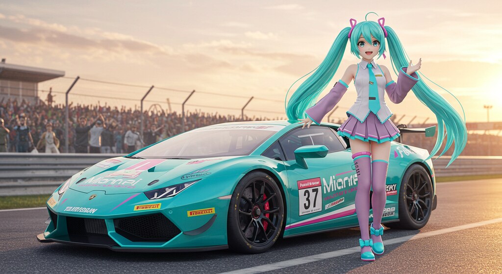 初音ミクとアヴェンタドール