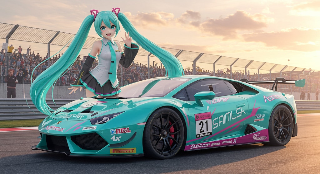 初音ミクとアヴェンタドール