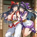 紫ナコにイタズラされる赤ナコ 2枚目
