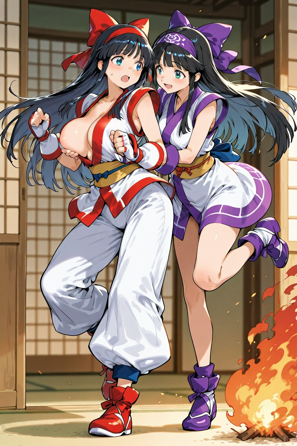紫ナコにイタズラされる赤ナコ