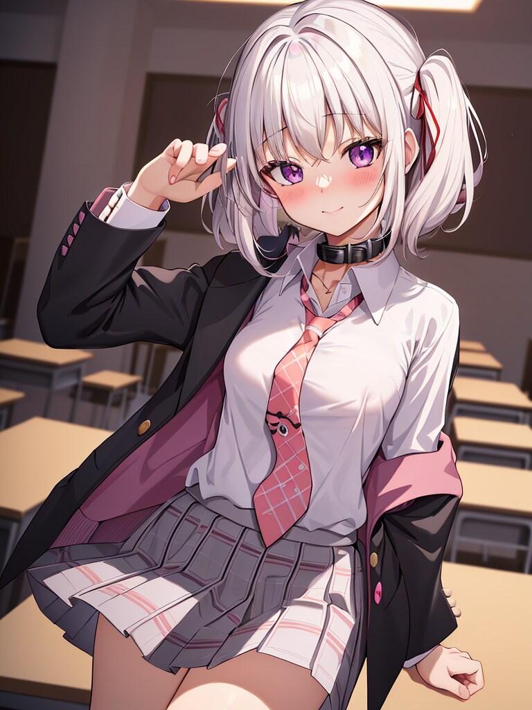 白髪戦闘少女ちゃんの制服バージョン