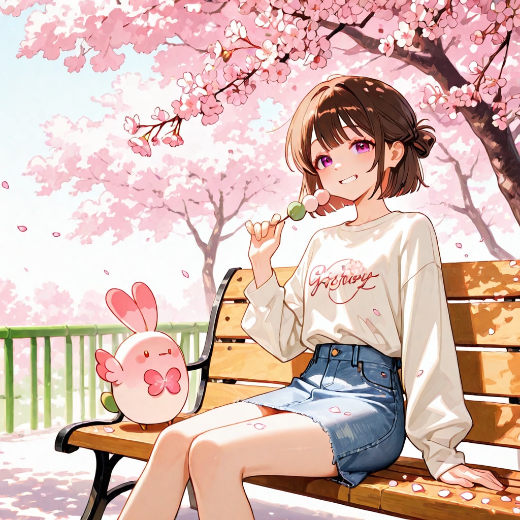 花より団子 - 春のひとくち、しあわせ時間 | の人気AIイラスト・グラビア
