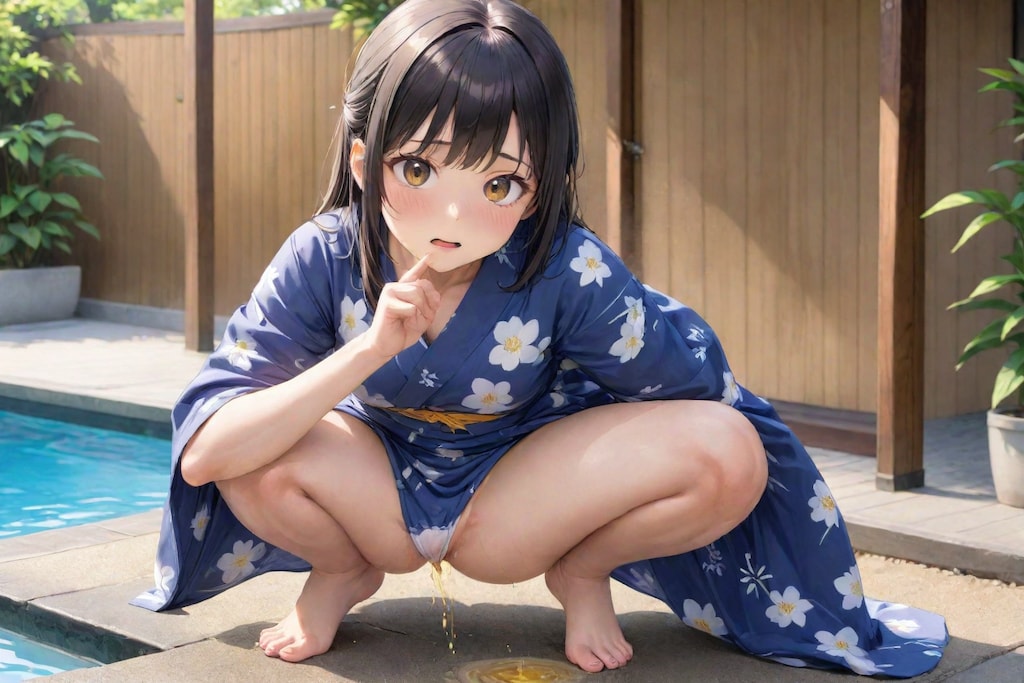 浴衣姿のおしっこ