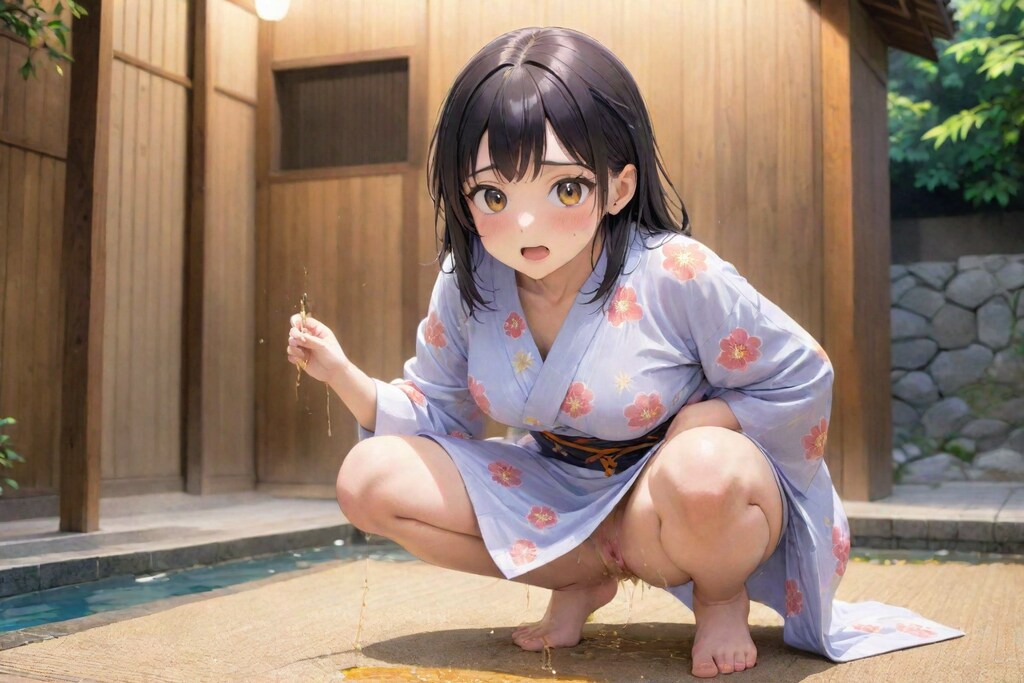 浴衣姿のおしっこ