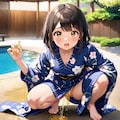 浴衣姿のおしっこ 2枚目