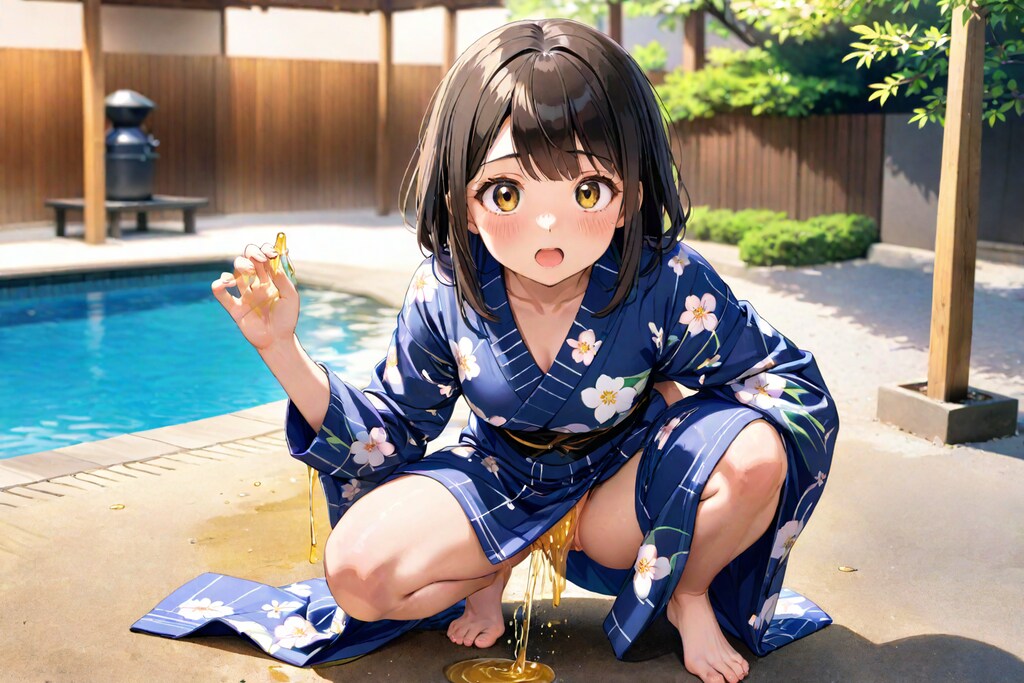 浴衣姿のおしっこ