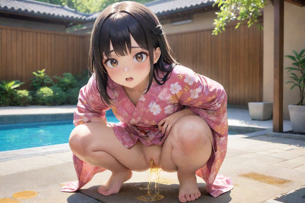 浴衣姿のおしっこ