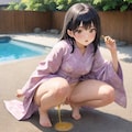 浴衣姿のおしっこ 3枚目