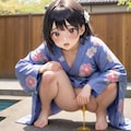 浴衣姿のおしっこ 5枚目