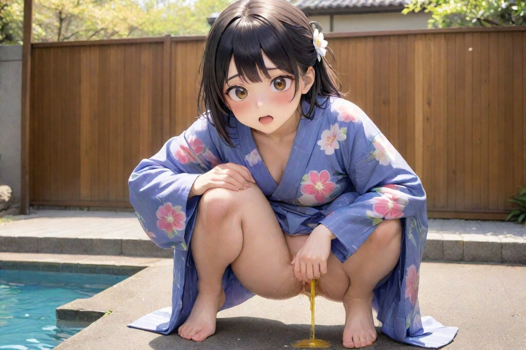 浴衣姿のおしっこ