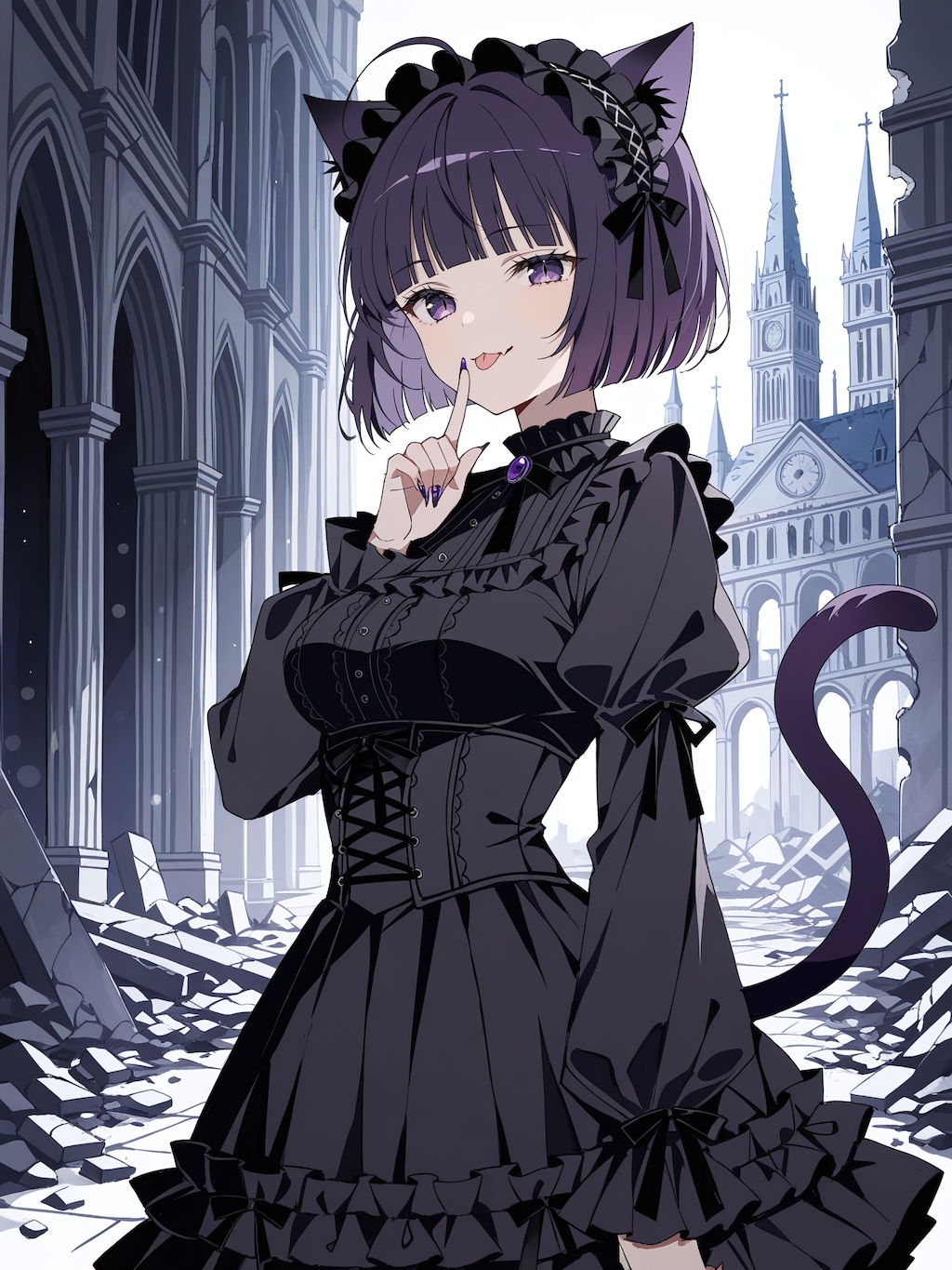 ヴィラン風の家のネコ