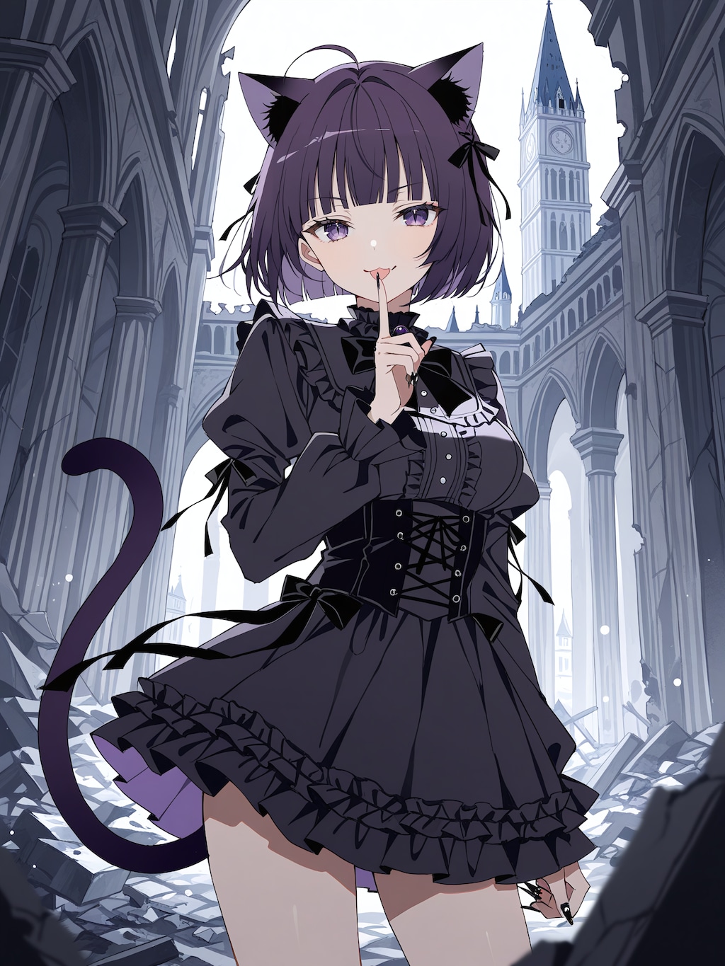 ヴィラン風の家のネコ