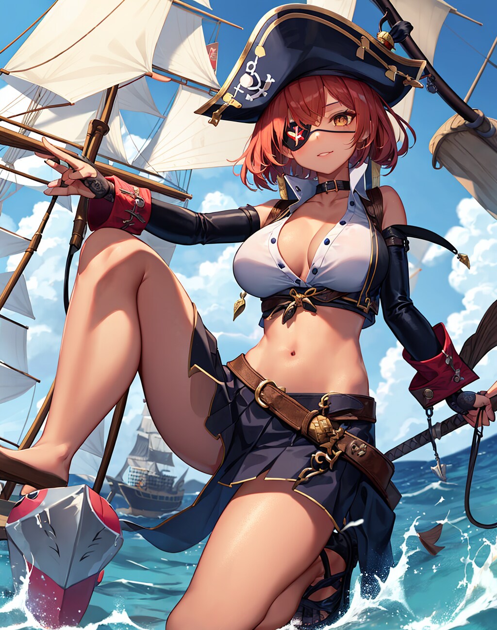 未知の海を航海する女海賊