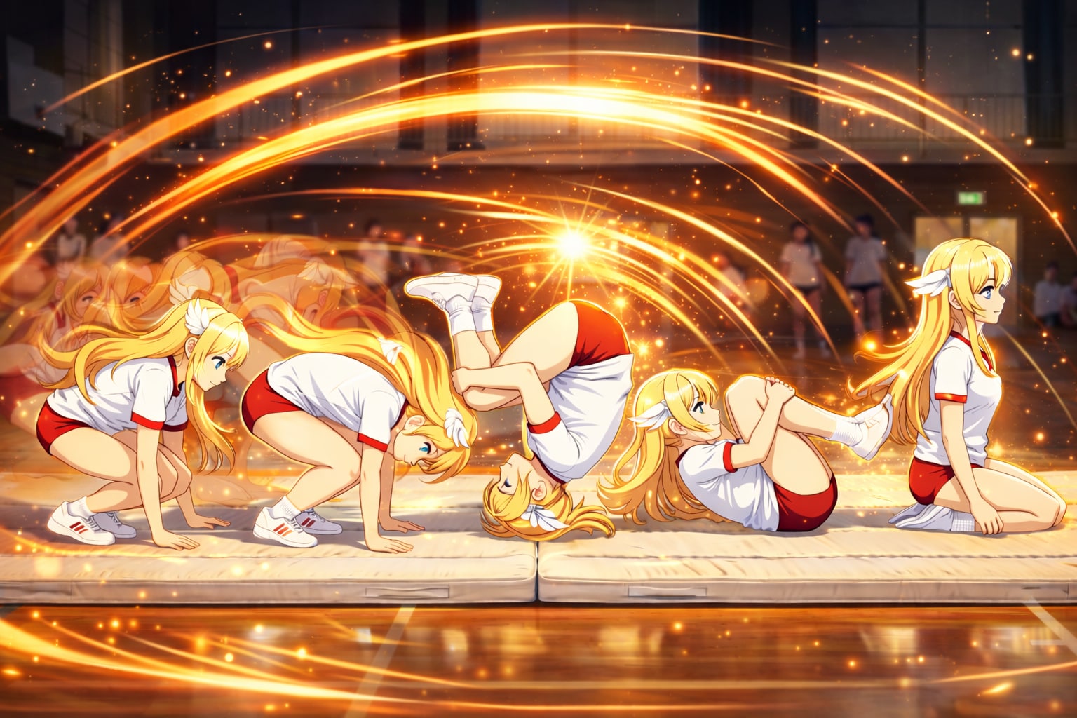 閃光回転 ― 軌跡を描く前転 | の人気AIイラスト・グラビア