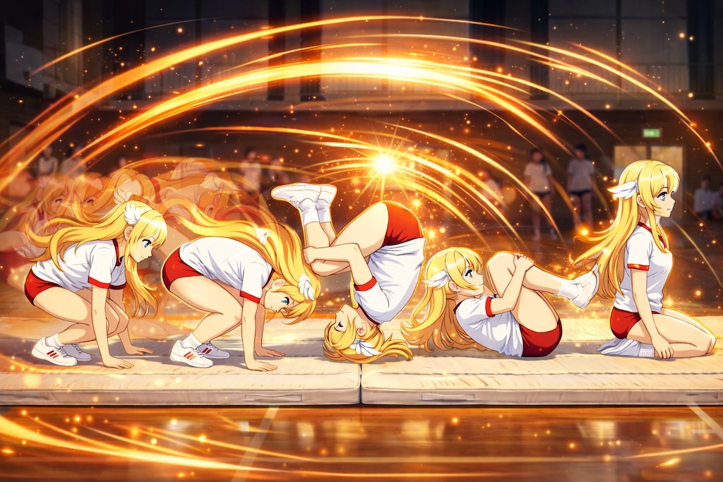 閃光回転 ― 軌跡を描く前転