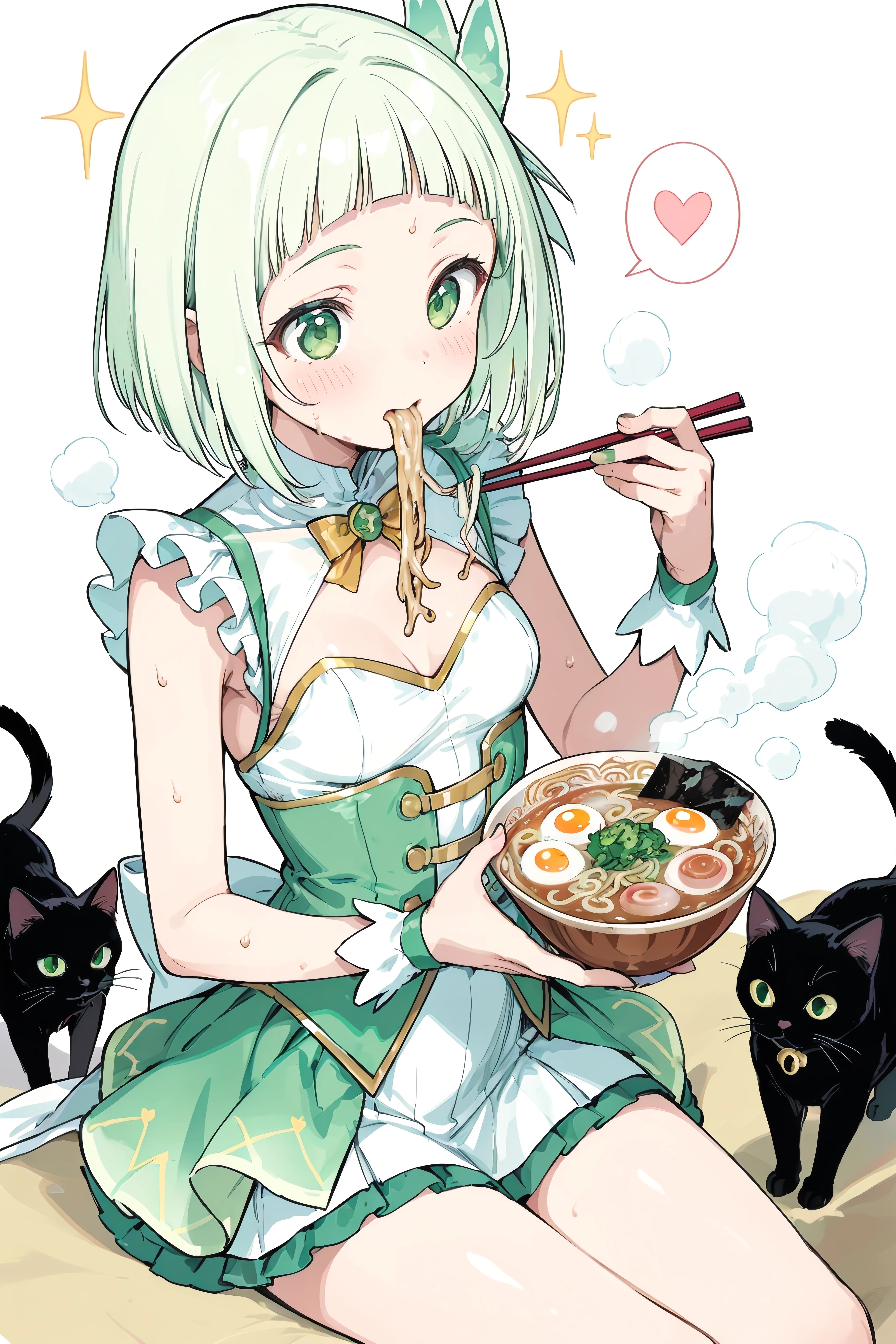 The Emerald Feast and Felines | の人気AIイラスト・グラビア