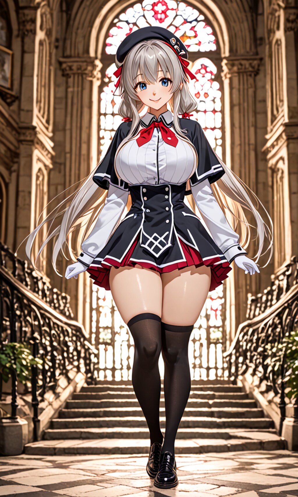 銀髪ツインテール美女2