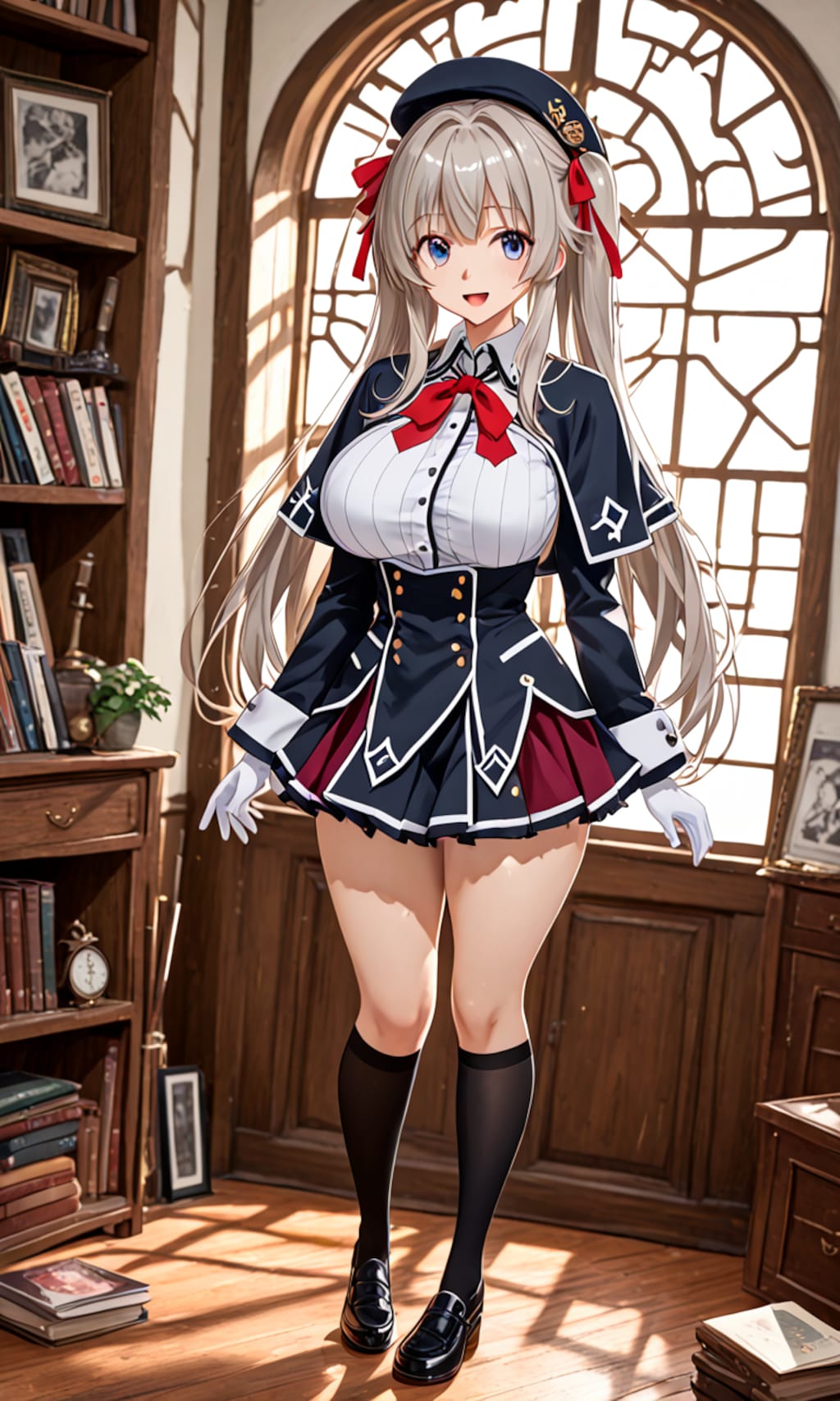 銀髪ツインテール美女2