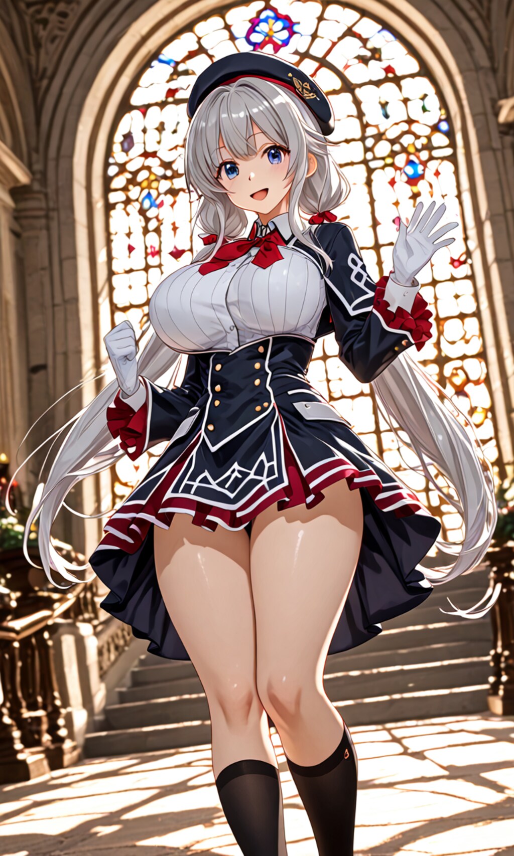 銀髪ツインテール美女2