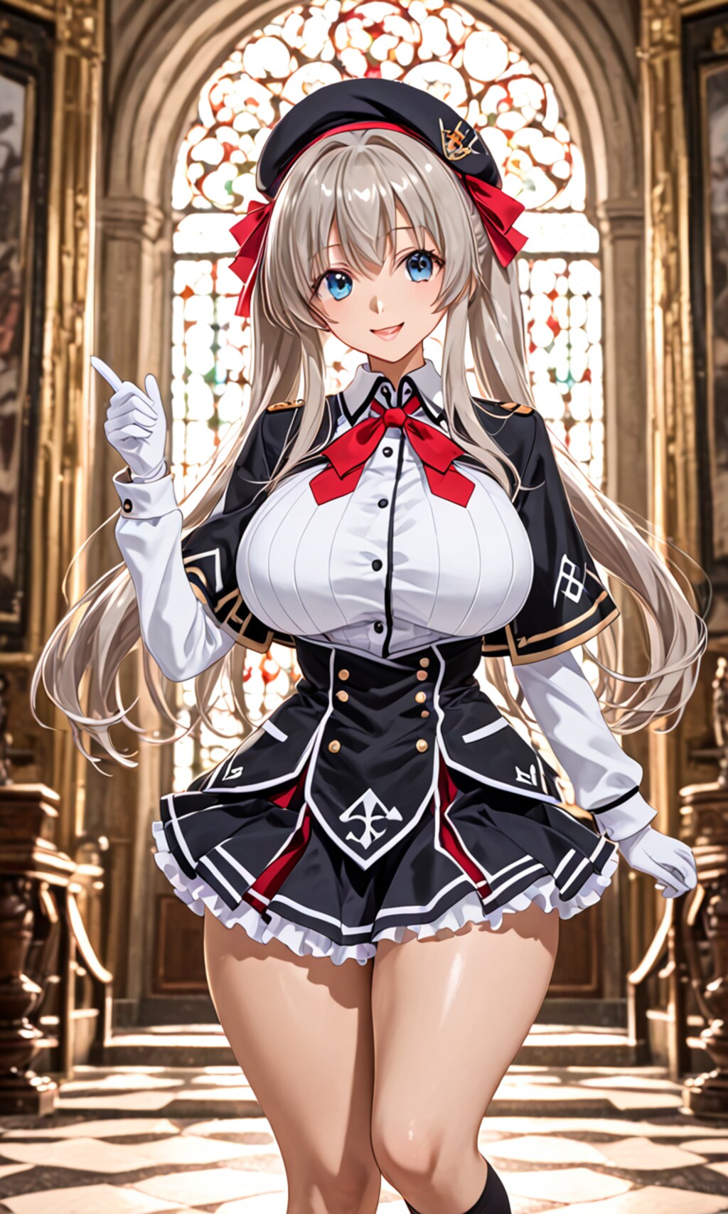 銀髪ツインテール美女2